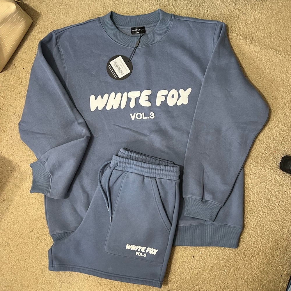 White Fox Boutique Volume 3 Sweatshirt & Shorts Set (Ocean) - Picture 7 of 16